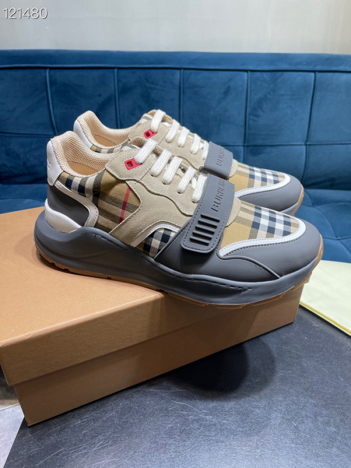 Bur*berry Vintage Check, Leather and Mesh Sneakers