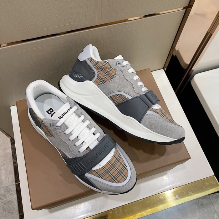 Bur*berry Vintage Check, Leather and Mesh Sneakers
