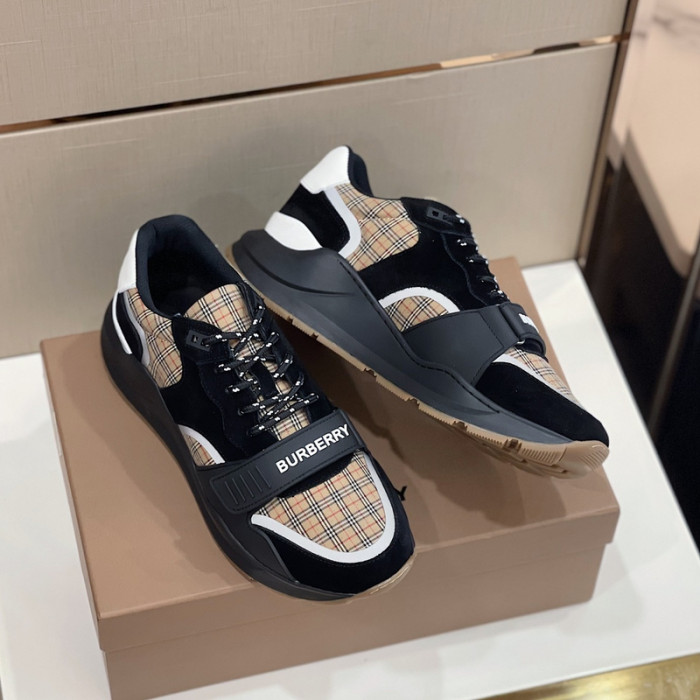 Bur*berry Vintage Check, Leather and Mesh Sneakers