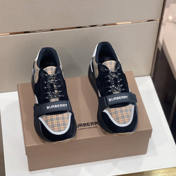 Bur*berry Vintage Check, Leather and Mesh Sneakers