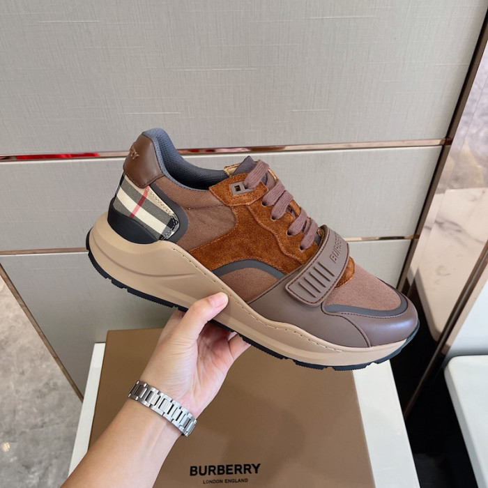 Bur*berry Vintage Check, Leather and Mesh Sneakers